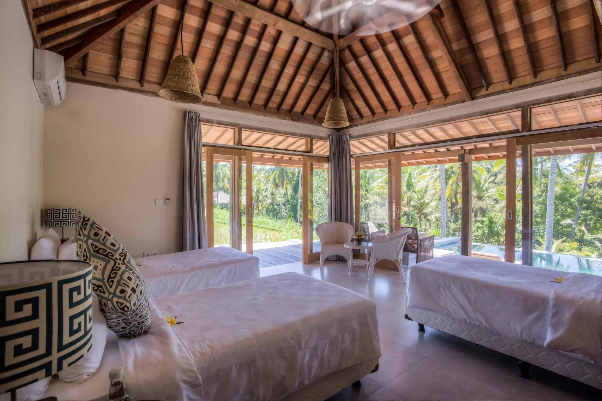 Triple share room at Azadi Retreat Ubud Bali yoga teacher training